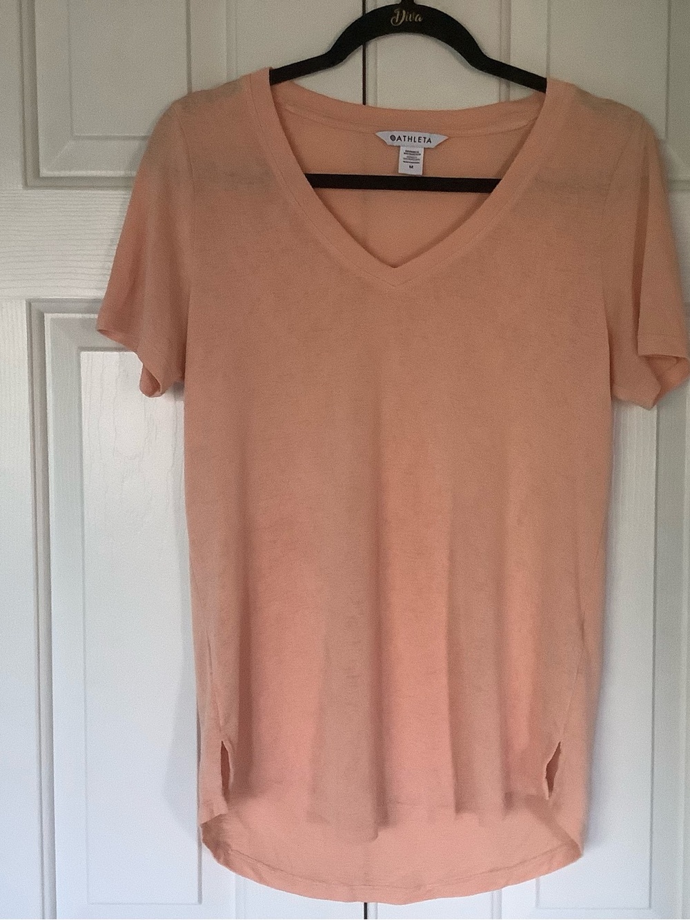 Athleta Women's V-Neck Short Sleeve Top - Peach